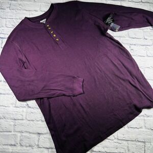 KingSize Mens 3XL Tall Thermal Henley Shirt Plum Purple Waffle Knit  NWT